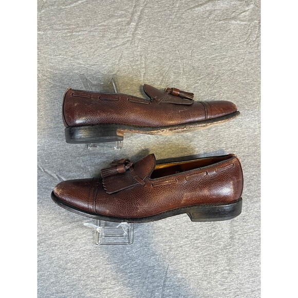 Allen Edmonds Dalton Brown Pebble Grain Tassel Kiltie Slip-On Dress Shoe Loafer - Picture 7 of 12